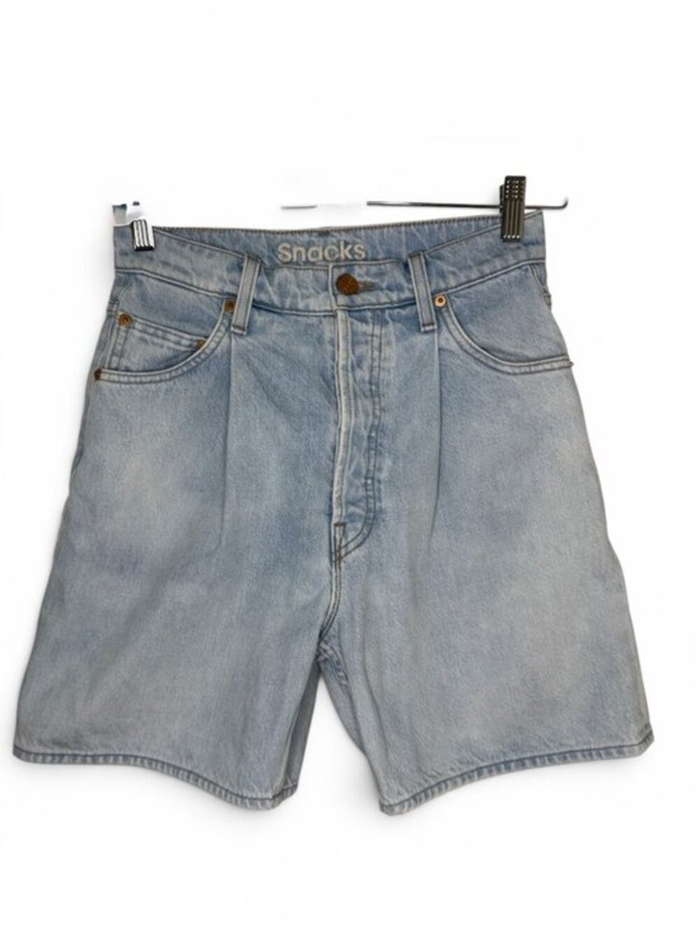 MOTHER "The Pleated Fun Dip Short" Denim Shorts – 23 (fits to 26)- MSRP $342